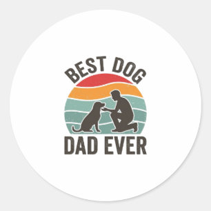 Beste hond papa ooit vintage zonsondergang hond li ronde sticker