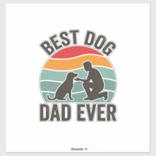 Beste hond papa ooit vintage zonsondergang hond li sticker