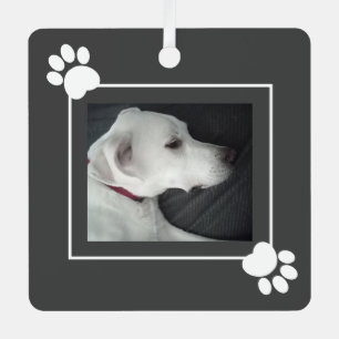 Beste Hond Papa Schattige Foto Lijst met Paws Metalen Ornament