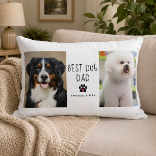 Beste hond papa Twee foto handgeschreven tekst k Accent Kussen
