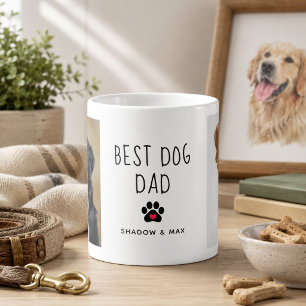 Beste hond papa Twee foto's handgeschreven tekst Matglas Koffiemok