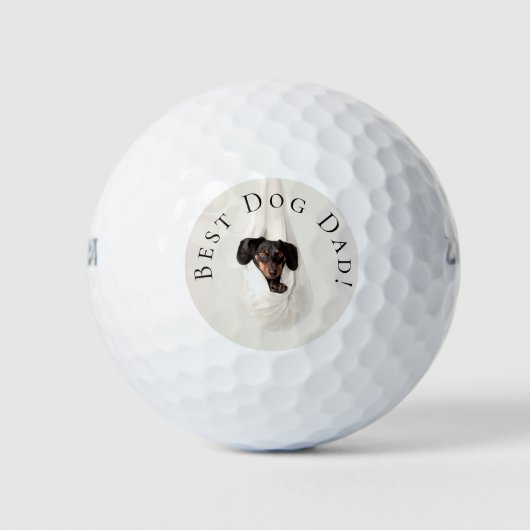 Beste Hond Papa van puppy aangepaste foto Golfballen (Voorkant)