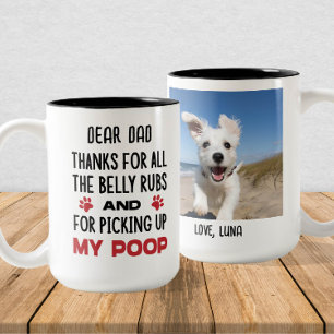 Beste hond vader - Grappige aangepaste hond foto e Tweekleurige Koffiemok