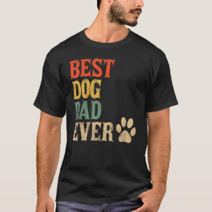 Beste hond vader ooit Dog papa Retro Doggy Fa T-shirt