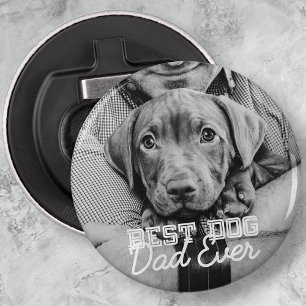 Beste hond vader ooit Modern Aangepast Pet Foto Button Flesopener