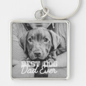 Beste hond vader ooit Modern Aangepast Pet Foto Sleutelhanger (Voorkant)