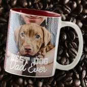 Beste hond vader ooit Moderne Aangepaste Foto en D Tweekleurige Koffiemok