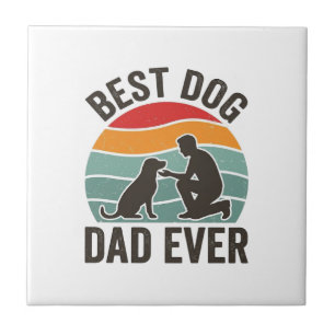 Beste hond vader ooit vintage zonsondergang hond l tegeltje