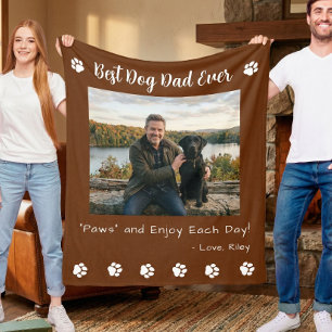 Beste Hond Vader Pootjes Bruine Huisdier Foto Fleece Deken