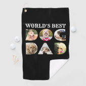 Beste hond van de wereld 6 Foto Collage Black Golfhanddoek (Insitu)