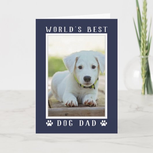 Beste hond van de wereld Foto van Navy Blue Birthd Kaart (Voorkant)