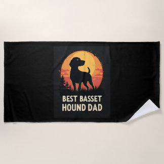 Beste honden vader papa - Vintage Basset Hound T-S Strandlaken