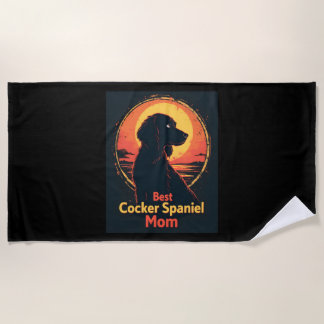 Beste hondenmoeder mama - Vintage Cocker Spaniel T Strandlaken