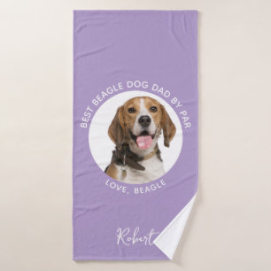 Beste hondenpapa door Par Beagle-hond huisdier fot Badhanddoek