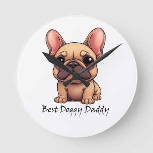 Beste Hondenpapa Franse Bulldog Huisdier Hond Dier Ronde Klok