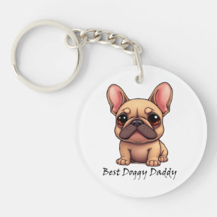 Beste Hondenpapa Franse Bulldog Huisdier Hond Dier Sleutelhanger