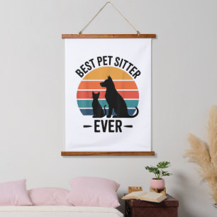 Beste hondensitter ooit Grappig cadeau voor huisdi Hangend Wandkleed