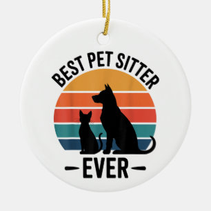 Beste hondensitter ooit Grappig huisdier verzorgin Keramisch Ornament