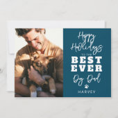 Beste hondenvader ooit | Foto Feestdagenkaart (Voorkant)