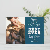 Beste hondenvader ooit | Foto Feestdagenkaart (Staand voorkant)