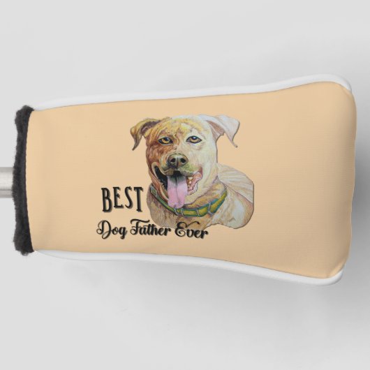 Beste hondenvader ooit Pit Bull Brindle  Golfheadcover (Voorkant)