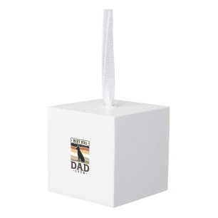 Beste hondenvader ooit vintage ontwerp voor honden kubus ornament