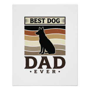 Beste hondenvader ooit vintage ontwerp voor honden perfect poster