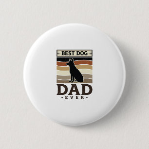 Beste hondenvader ooit vintage ontwerp voor honden ronde button 5,7 cm