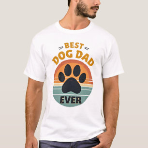 Beste hondenvader ooit vintage retro poot zonsonde t-shirt