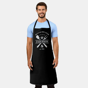 Beste Hubby Ooit BBQ King Gepersonaliseerde Koppel Schort