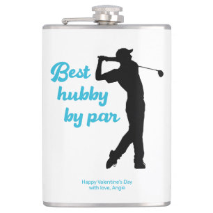 Beste Hubby van Par Golfer Silhouette Golfing Heupfles