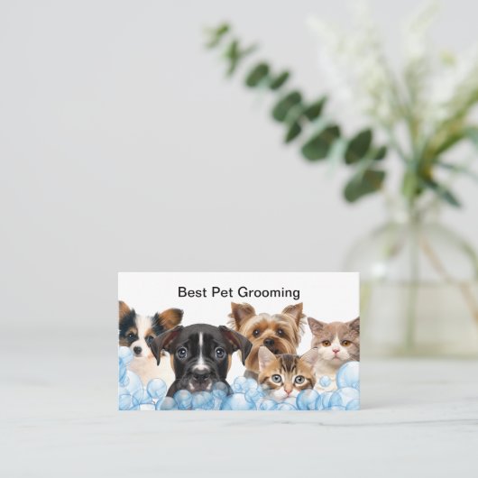 Beste huisdier Grooming Afspraak Kaarten Ontwerp Afsprakenkaartje (Staand voorkant)