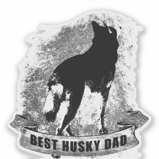 BESTE HUSKY DAD spruchband Sticker (Voorkant)