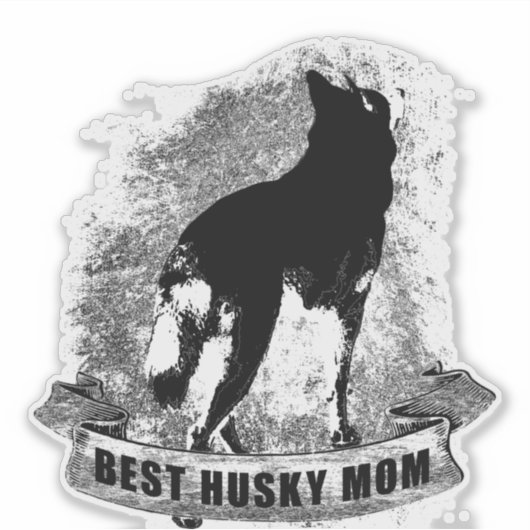 BESTE HUSKY MOM Banner Sticker (Voorkant)