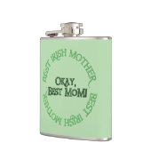 Beste Ierse moeder groene verpakte fles Heupfles (Links)