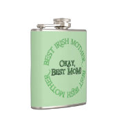 Beste Ierse moeder groene verpakte fles Heupfles (Rechts)