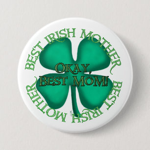 Beste Ierse Moeder knop Ronde Button 7,6 Cm