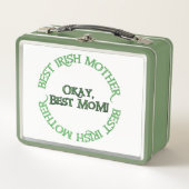 Beste Ierse moeder witte en groene lunchbox (Voorkant)