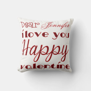 Beste ik hou van je Cute Cupid Typography Valentij Kussen