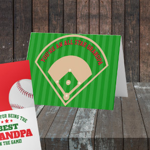 Beste in het spel honkbal gepersonaliseerd cadeau kaart
