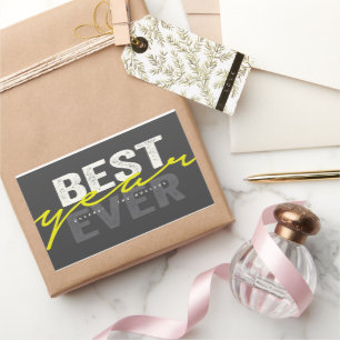 Beste jaar ooit handschrift script moderne feestda rechthoekige sticker