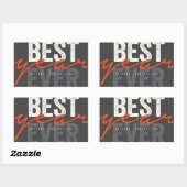 Beste jaar ooit handschrift script moderne feestda rechthoekige sticker (Vel)