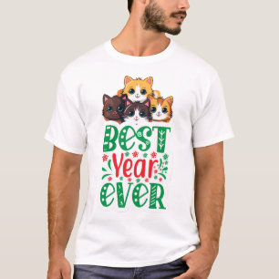 Beste jaar ooit katten t-shirt