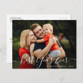 BESTE JAAR OOIT | Mooi script Gelukkig Nieuwjaar Briefkaart (Voorkant / Achterkant)