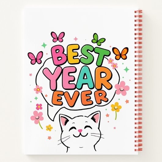 Beste jaar ooit, vrolijk & opbeurend ontwerp notitieboek (Achterkant)