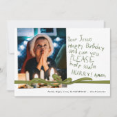 Beste Jesus Olive Crayon notitie Foto Kerst Kaart (Voorkant)