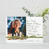 Beste Jesus Olive Crayon notitie Foto Kerst Kaart (Staand voorkant)