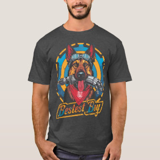 Beste jongen hondenbrood retro ontwerp familie t-shirt