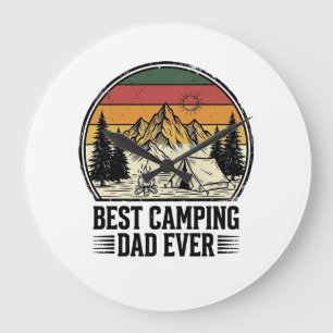 Beste kampeer vader ooit vintage outdoor shirt ont grote klok