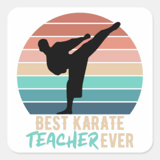  beste Karate-leraar Gift Vierkante Sticker